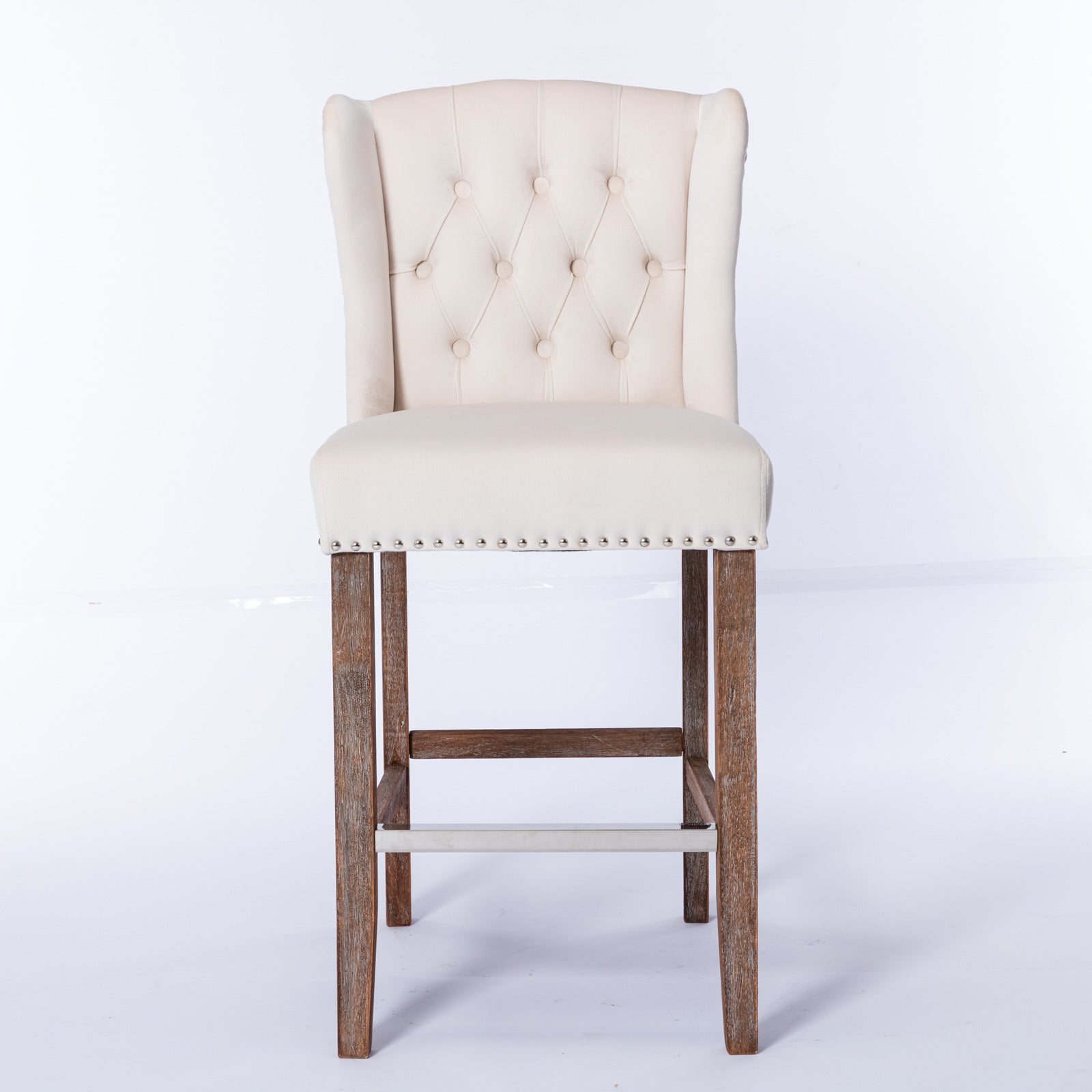 Sgabelli Bar Set 2 Velluto Beige