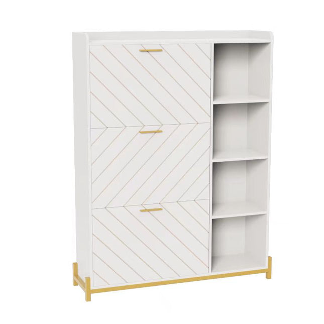 Shoe Cabinet with 3 Flip Drawers & Open Shelves, Modern Entryway Shoe Storage Cabinet Slim, Narrow Hidden Shoe Rack for Heels Default Title