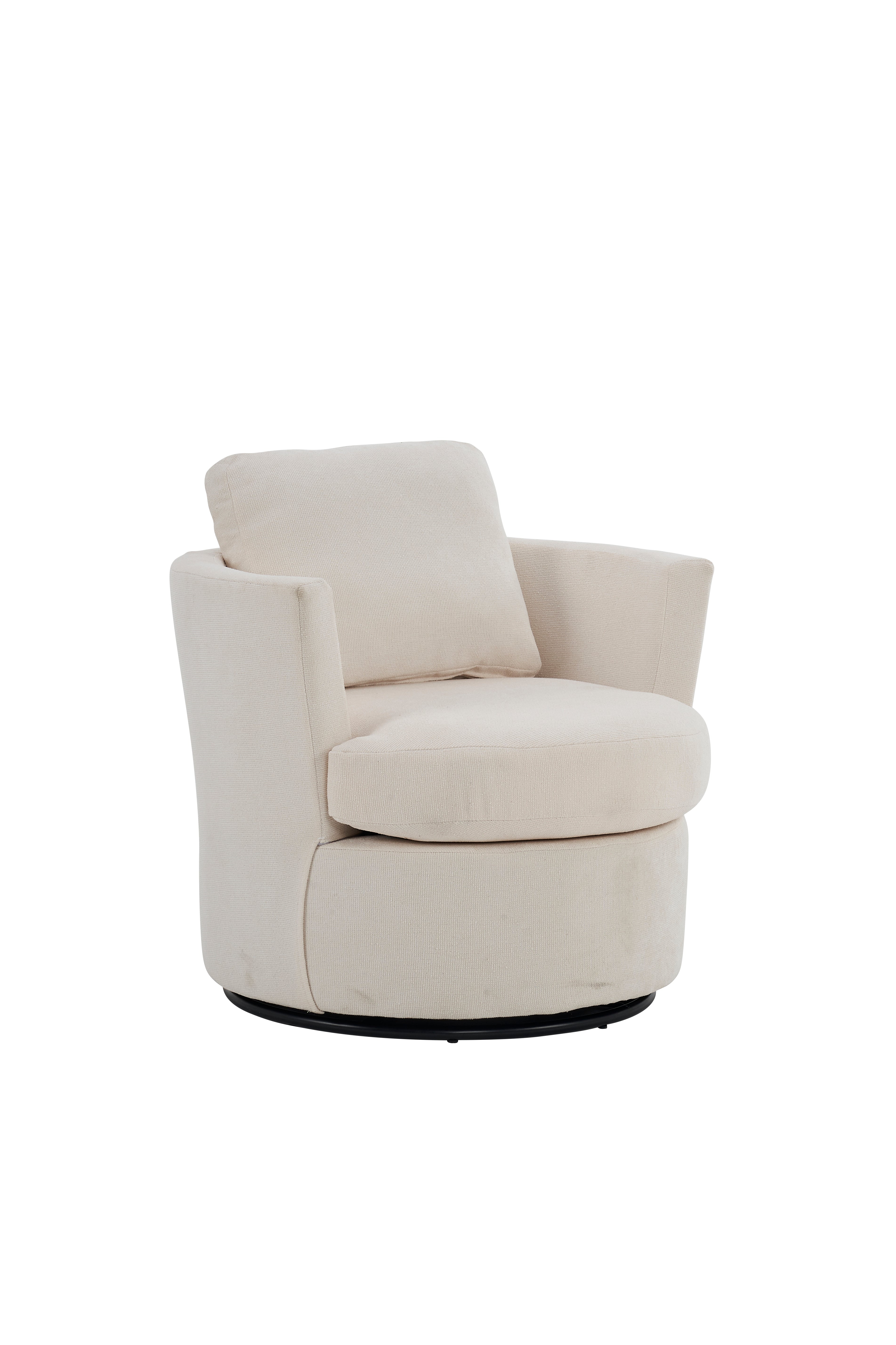 Poltrona Girevole Rotonda 360° Beige per Soggiorno