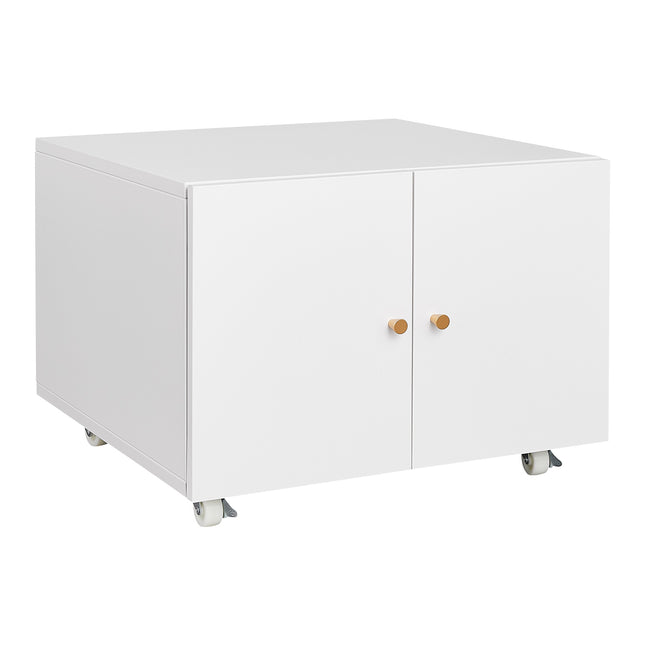 White Mobile Pedestal Copier Cabinet - Office Furniture File and Printer Stand