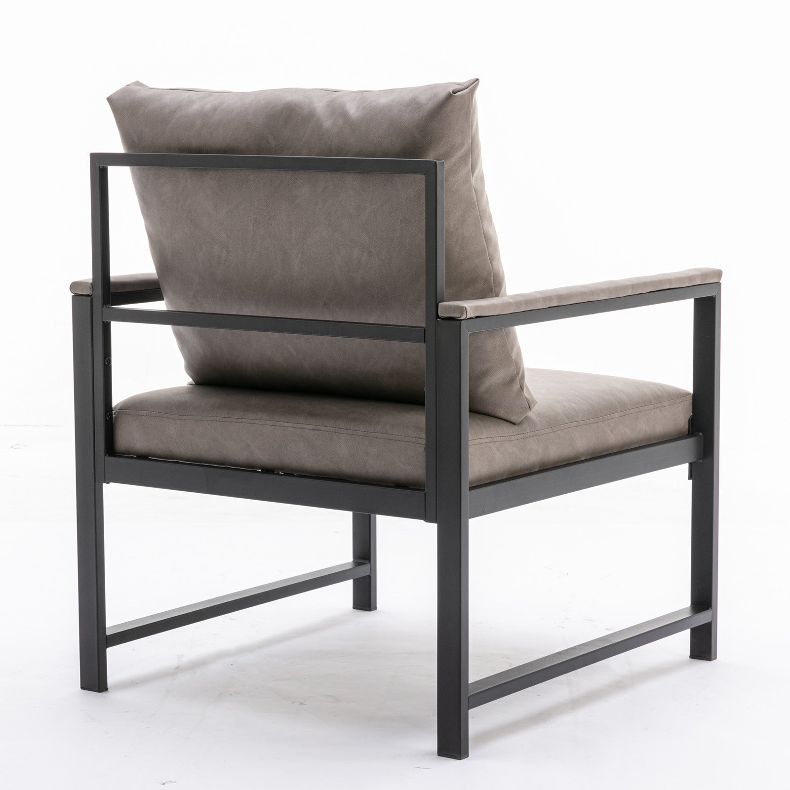 Poltrona Moderna Grigia Ecopelle