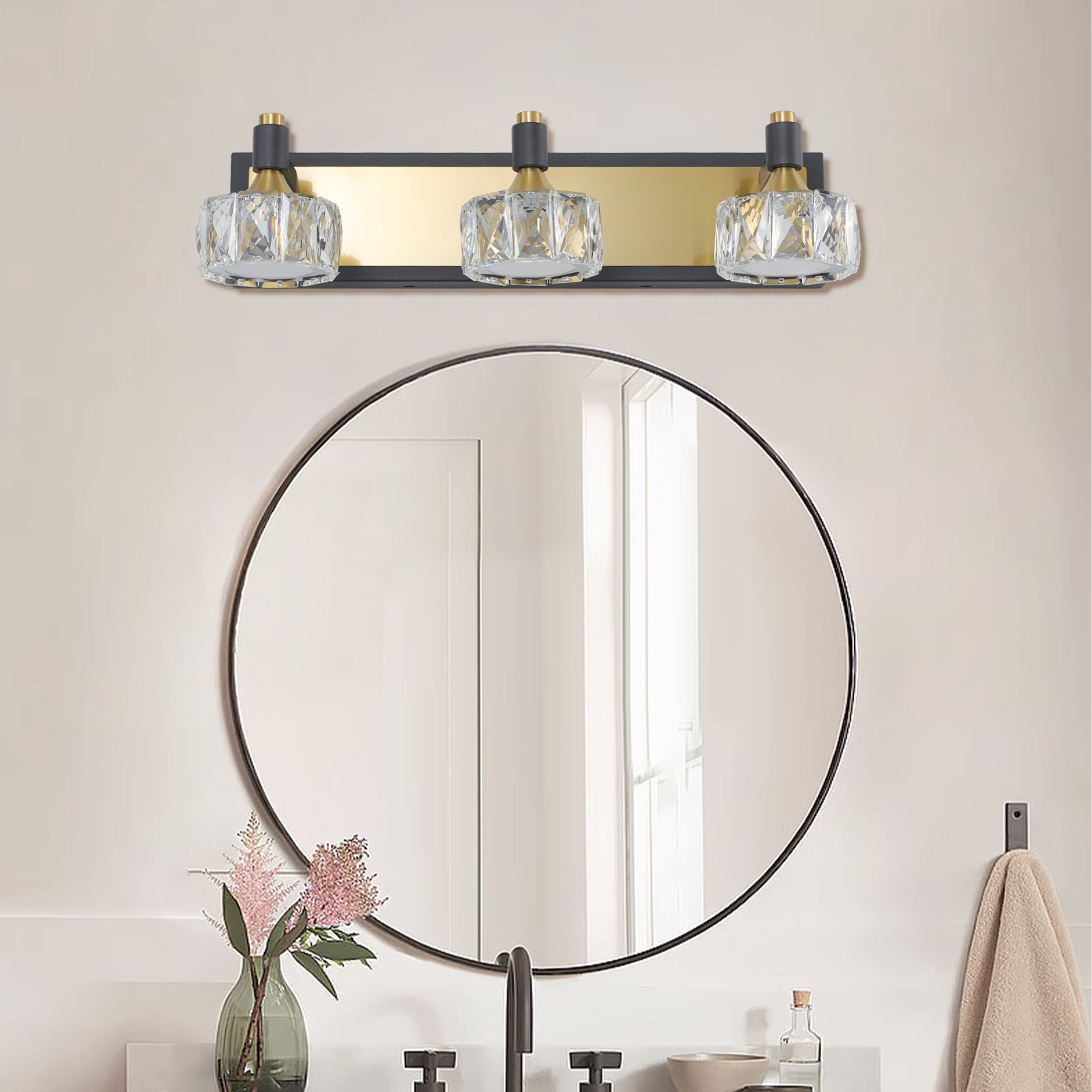 Lampada Bagno LED 3 Luci Cristallo
