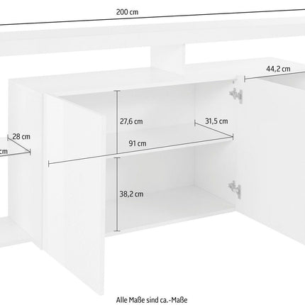 Credenza ESSENTIAL 3 ante da 200 cm.