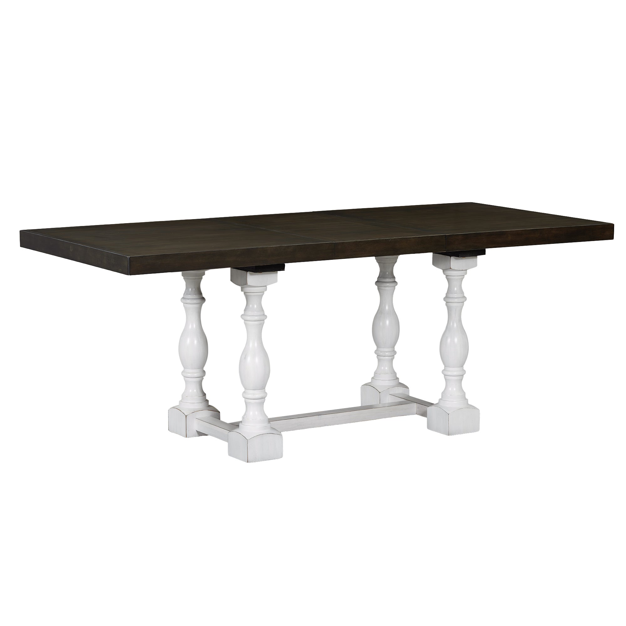 Set Tavolo Pranzo Estendibile 6 Pezzi Bianco