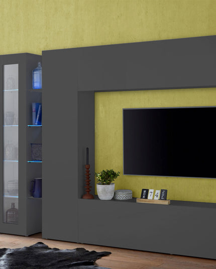 Porta tv MARUSKA 1 anta a ribalta - Antracite opaco