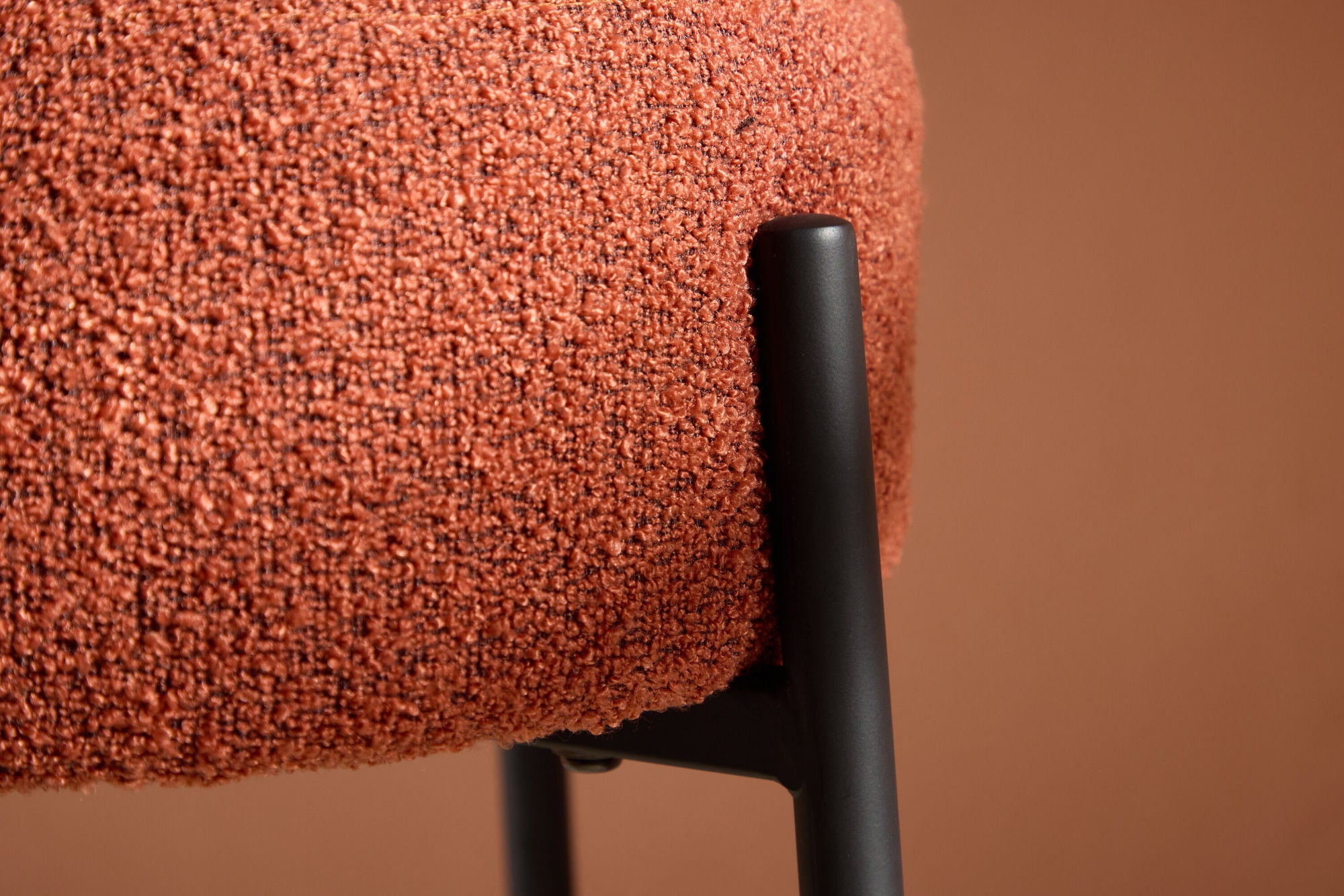 Tucson Bar Chair – Rust Boucle & Black Legs