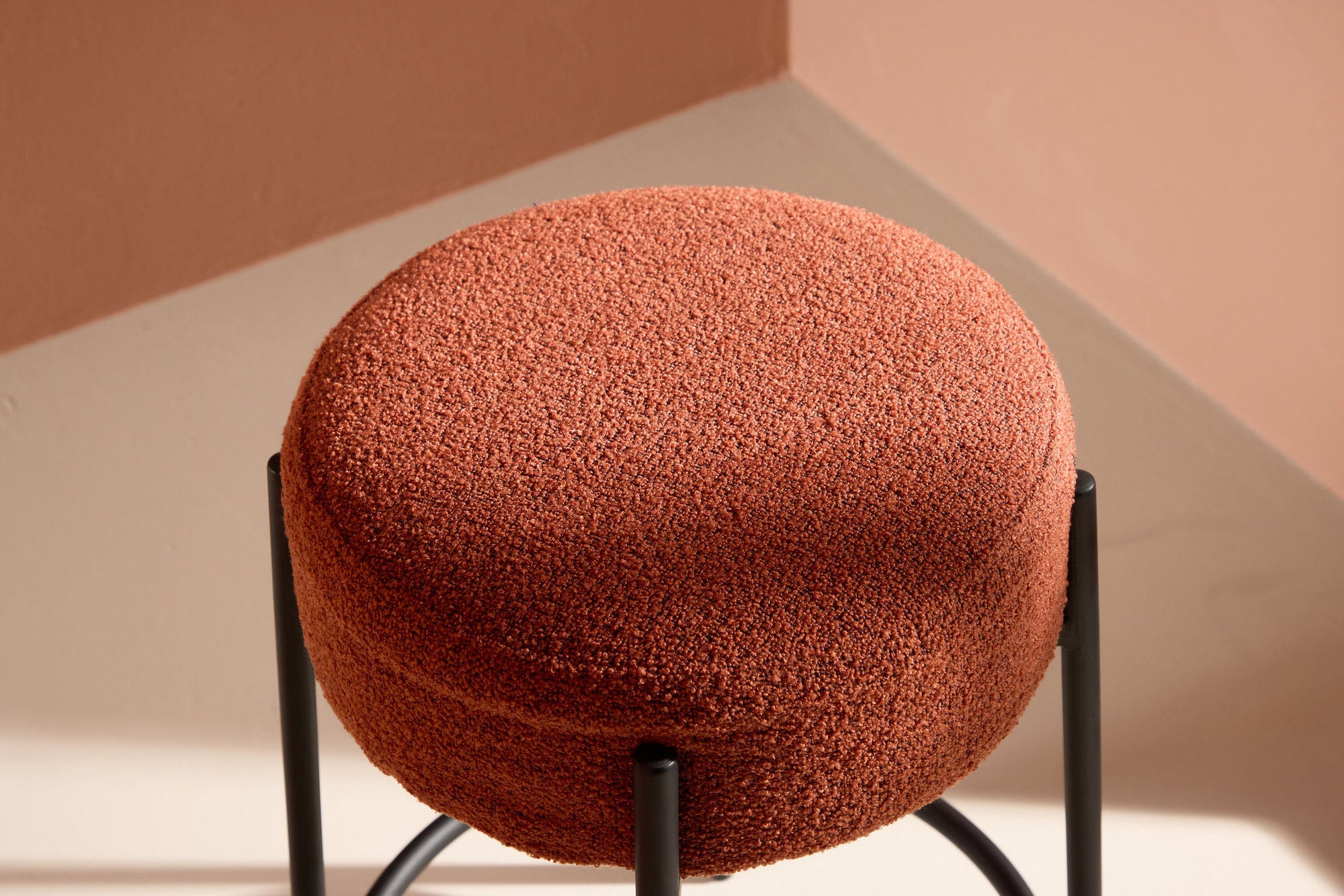 Tucson Bar Chair – Rust Boucle & Black Legs