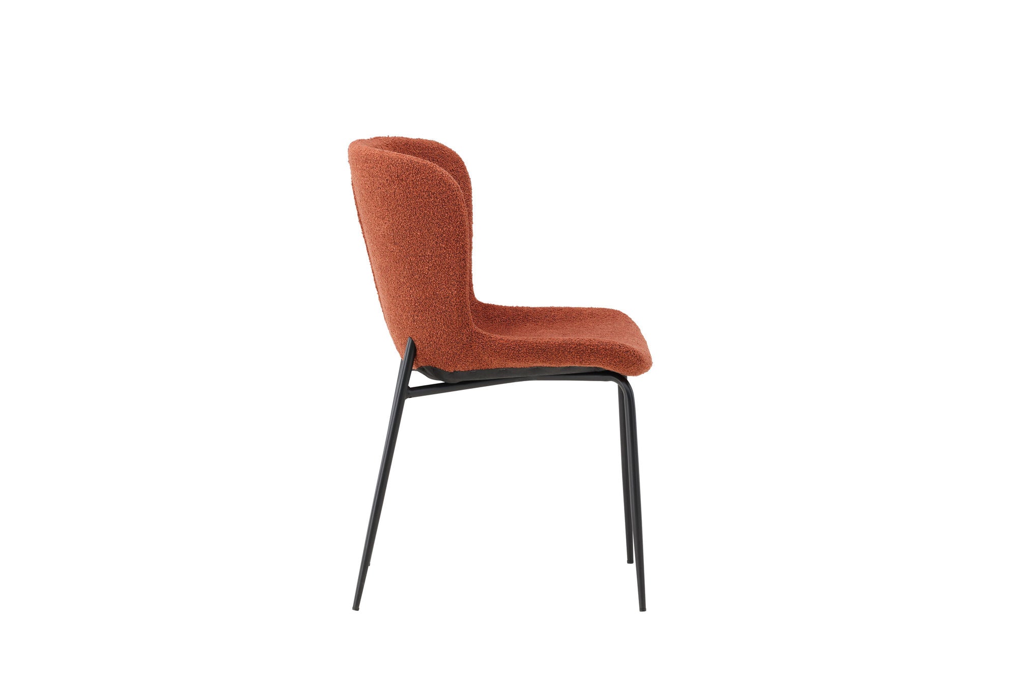 Modesto Dining Chair 2-pack - Black Legs / Roasty Boucle