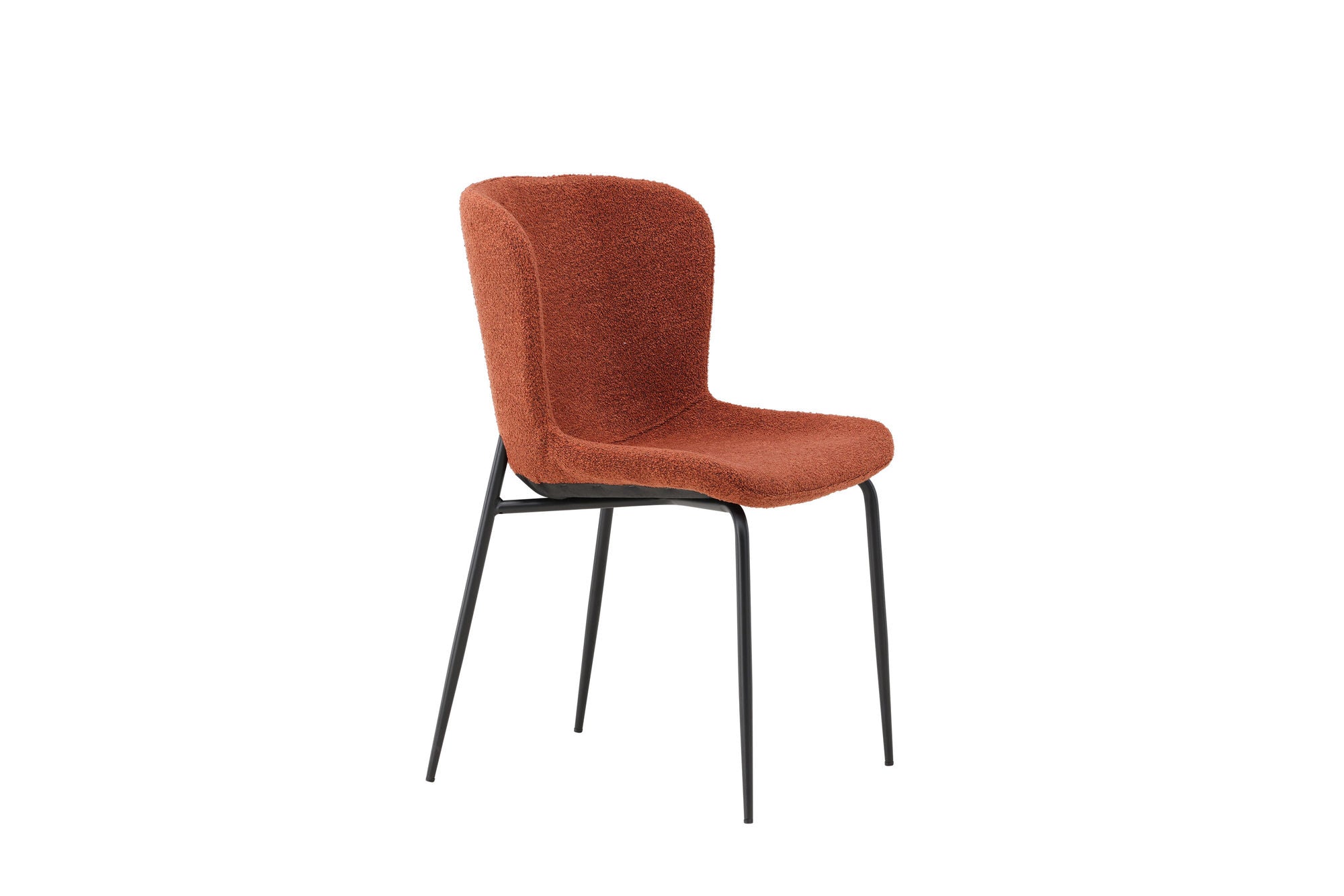 Modesto Dining Chair 2-pack - Black Legs / Roasty Boucle