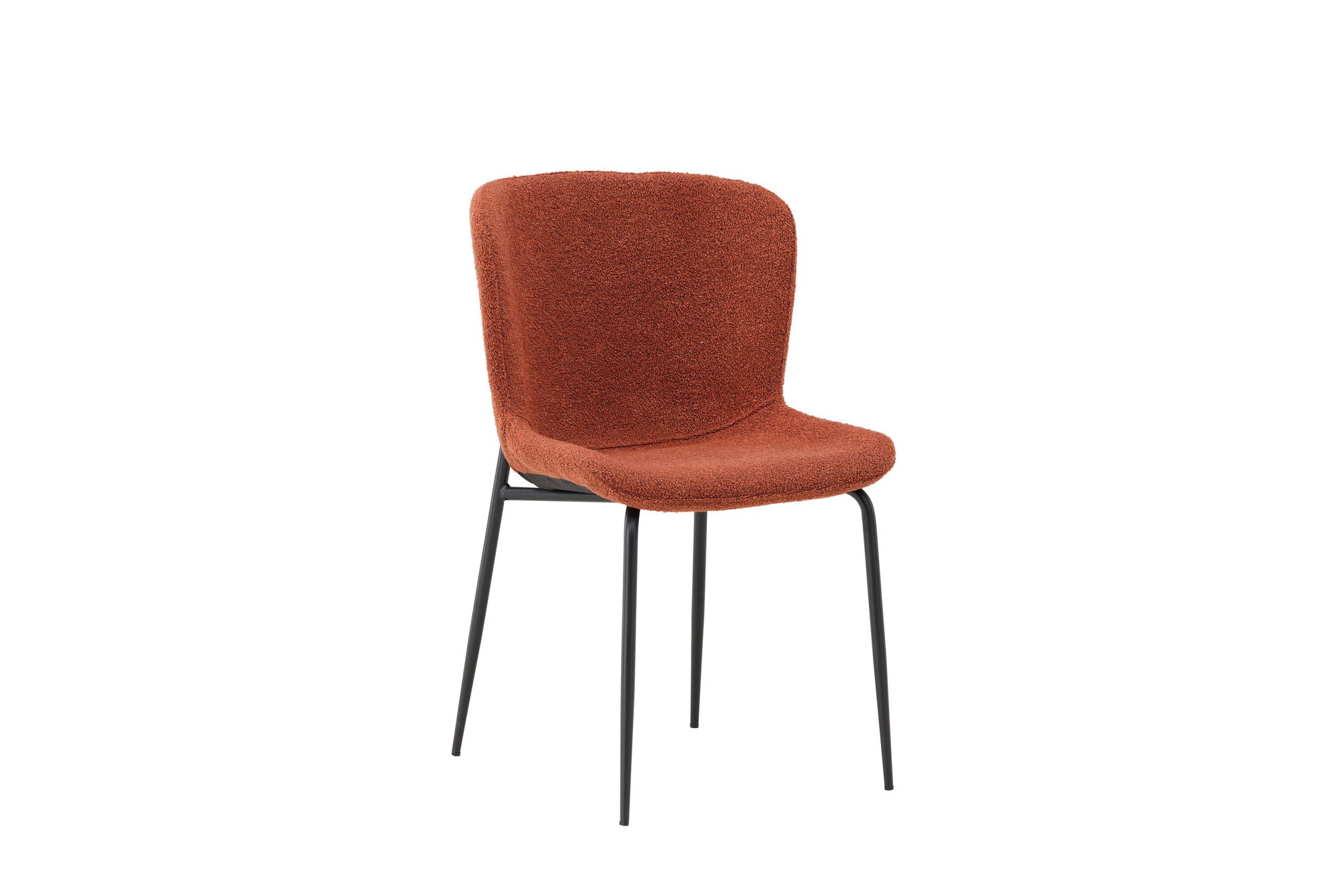 Modesto Dining Chair 2-pack - Black Legs / Roasty Boucle