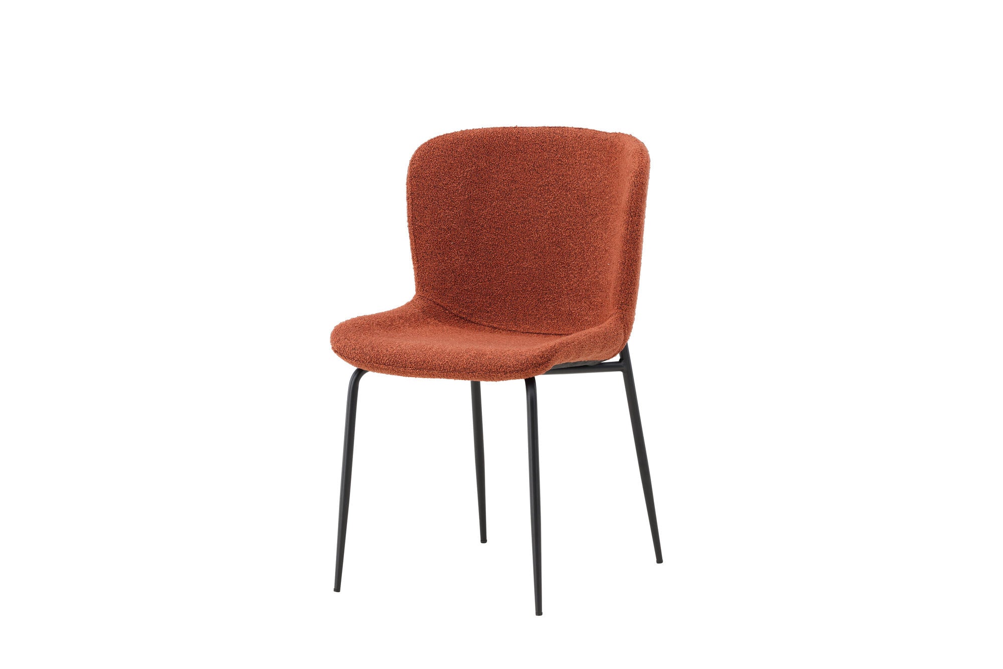 Modesto Dining Chair 2-pack - Black Legs / Roasty Boucle