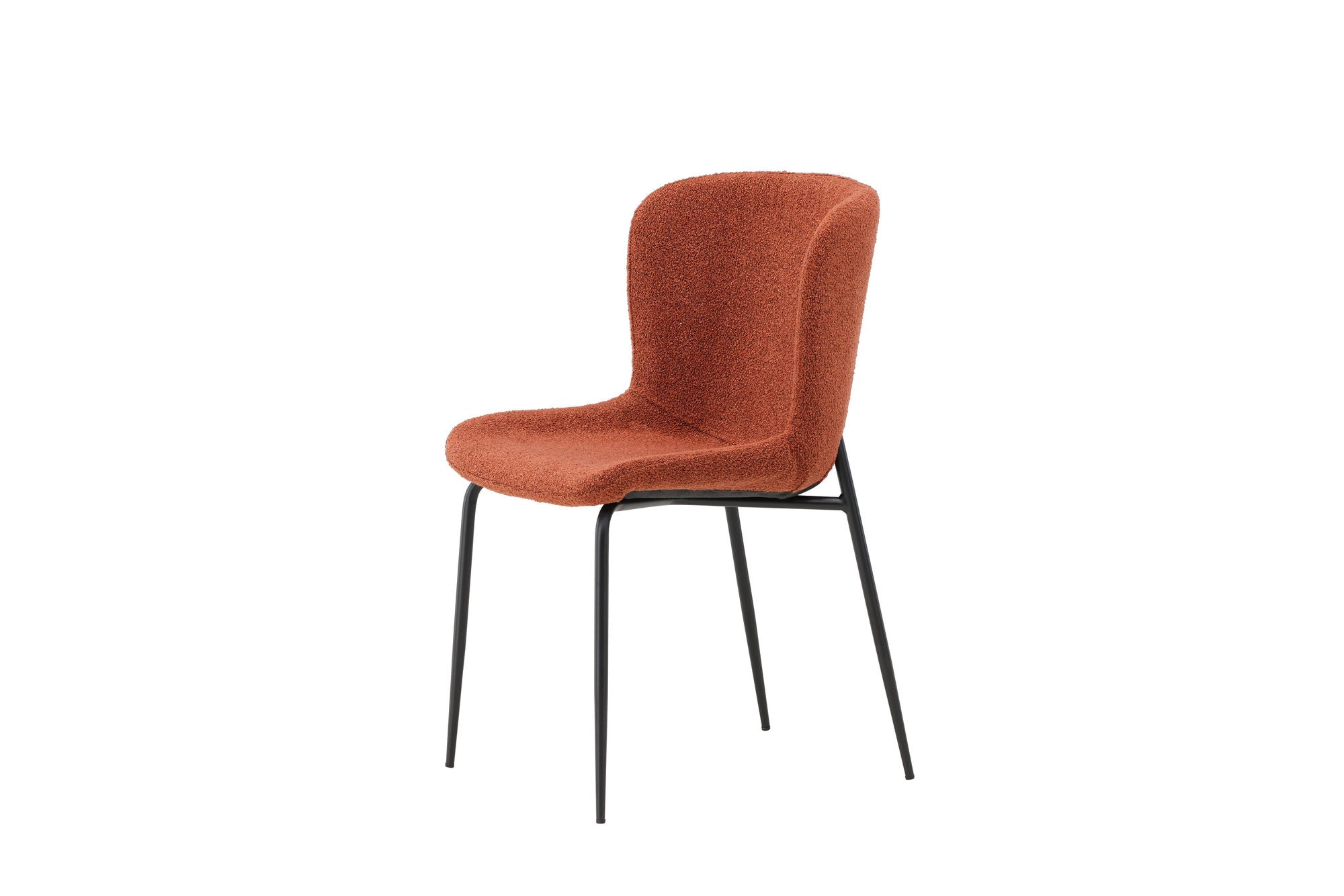 Modesto Dining Chair 2-pack - Black Legs / Roasty Boucle