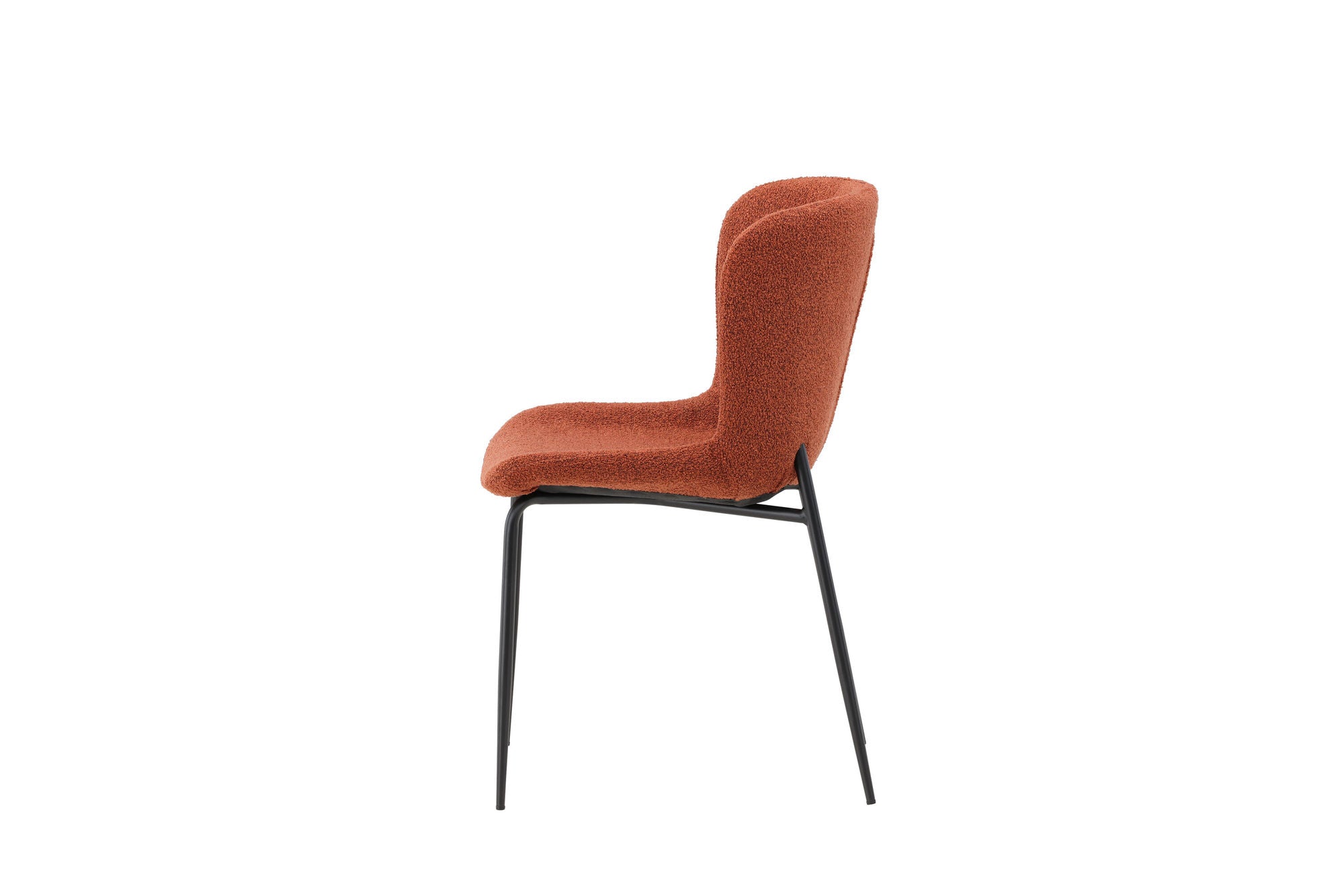 Modesto Dining Chair 2-pack - Black Legs / Roasty Boucle