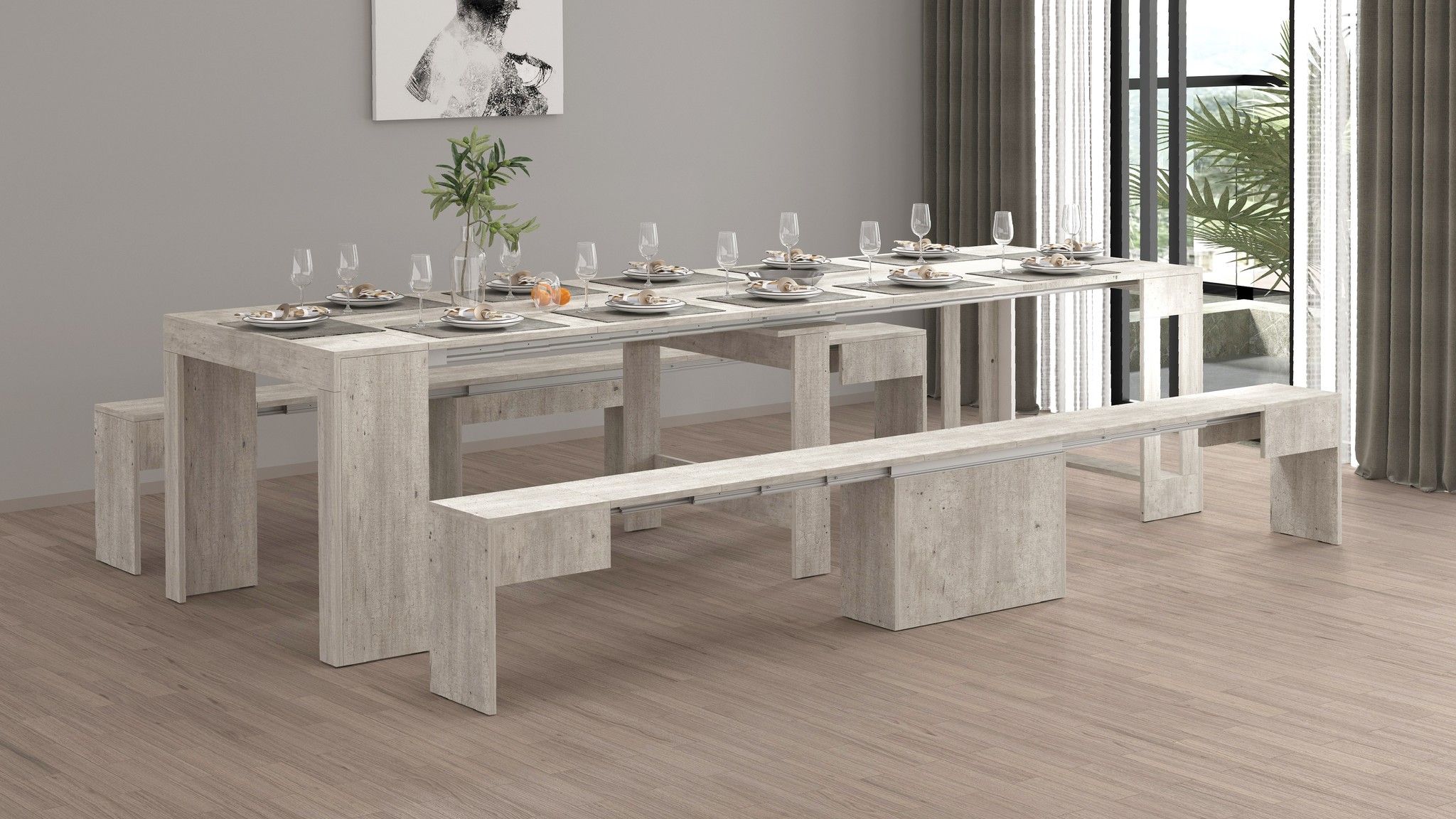 Set 2 panche allungabili PRATIKA