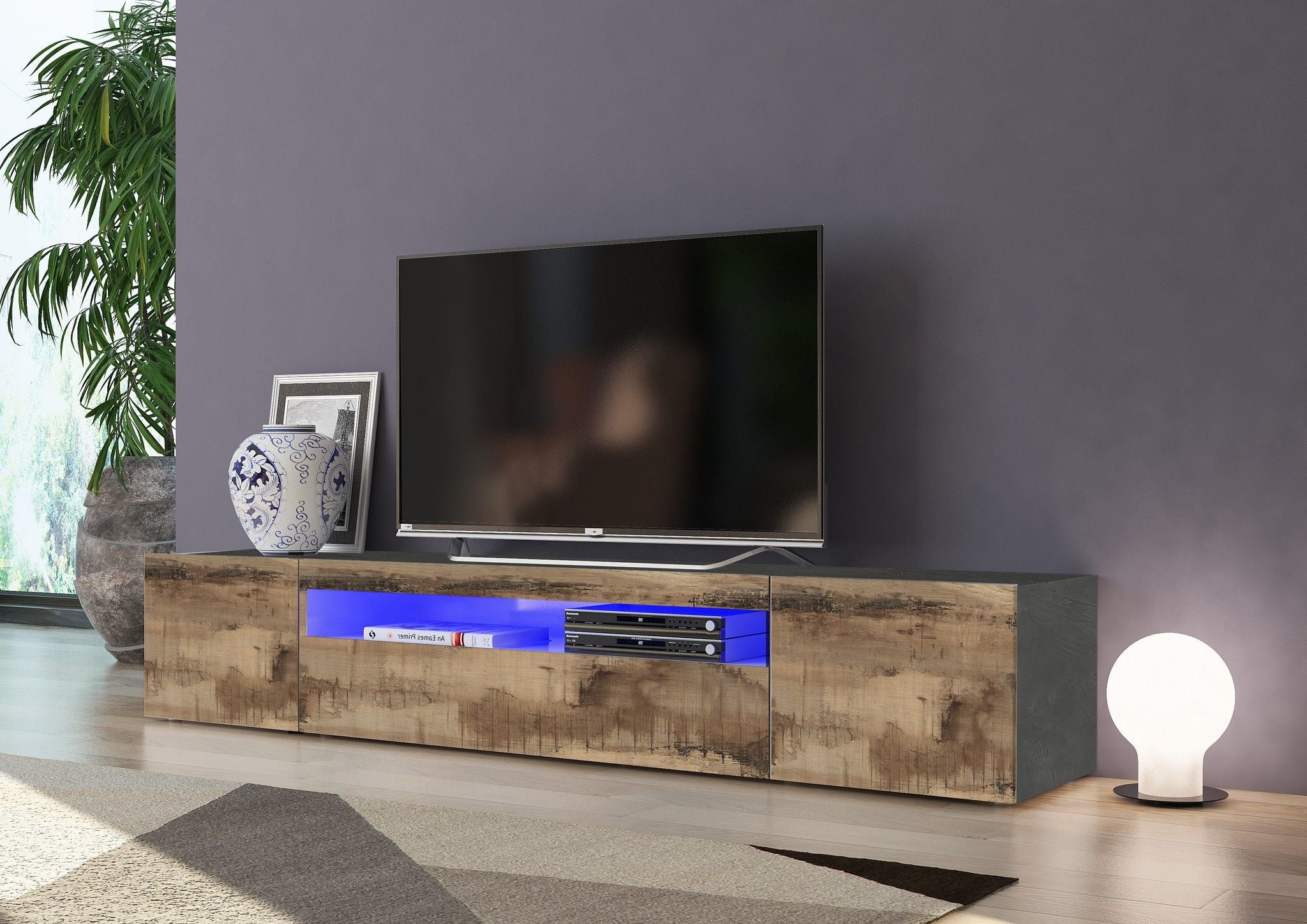 Porta tv DAIQUIRI 200 cm 2 ante battenti + 1 anta a ribalta.