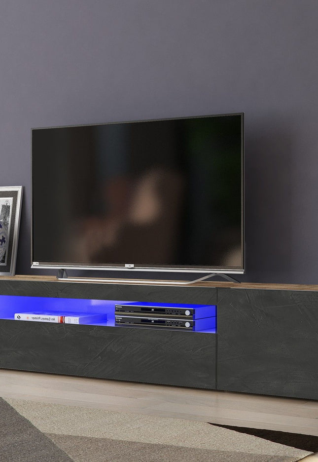 Porta tv DAIQUIRI 200 cm 2 ante battenti + 1 anta a ribalta.