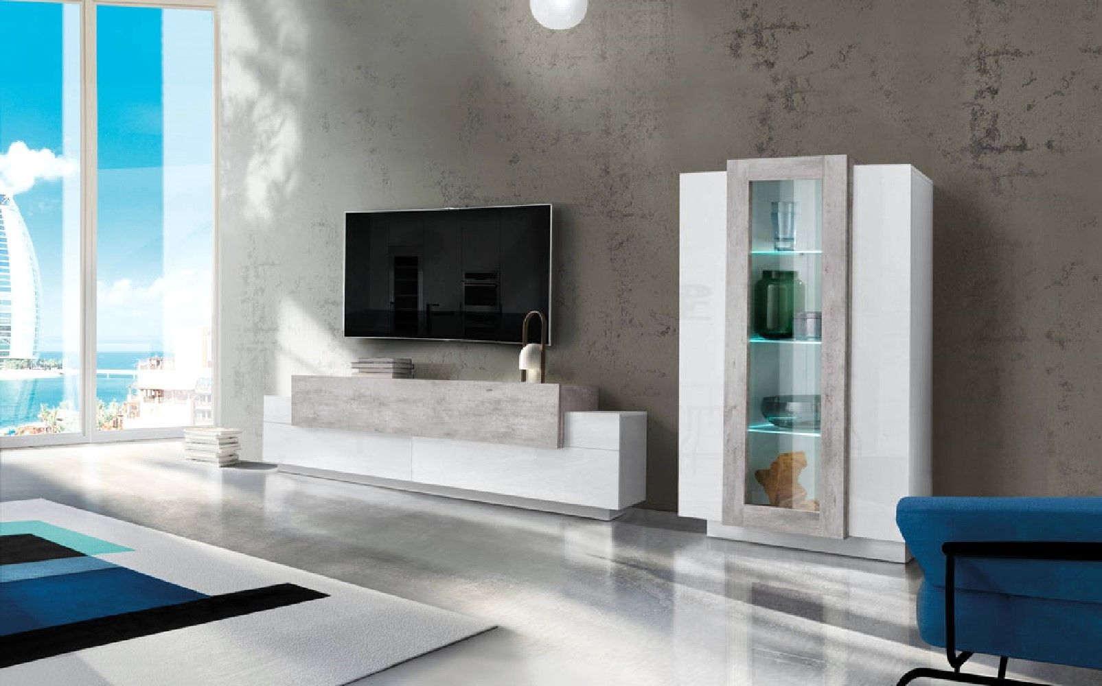 Soggiorno CORO con porta TV + vetrina.