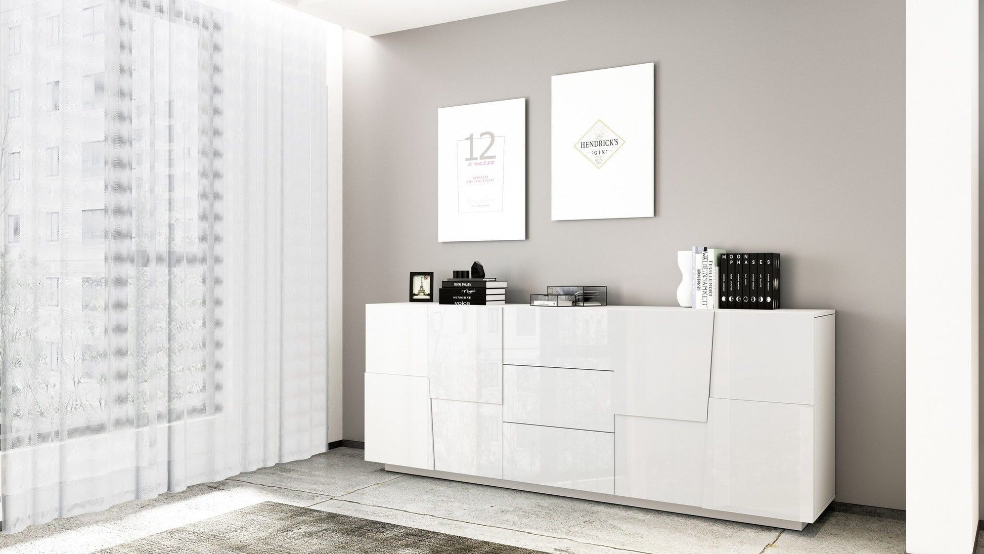 Credenza PONGO a 4 ante e 3 cassetti.