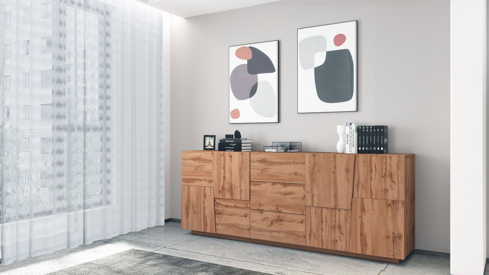 Credenza PONGO a 4 ante e 3 cassetti.