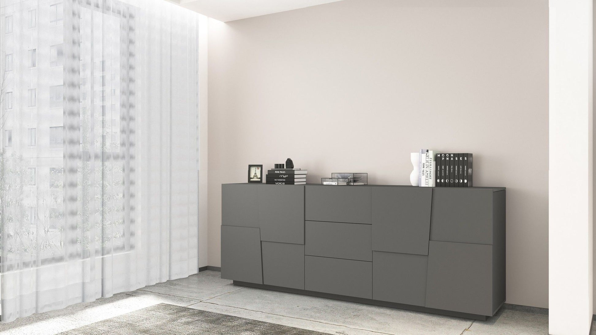 Credenza PONGO a 4 ante e 3 cassetti.