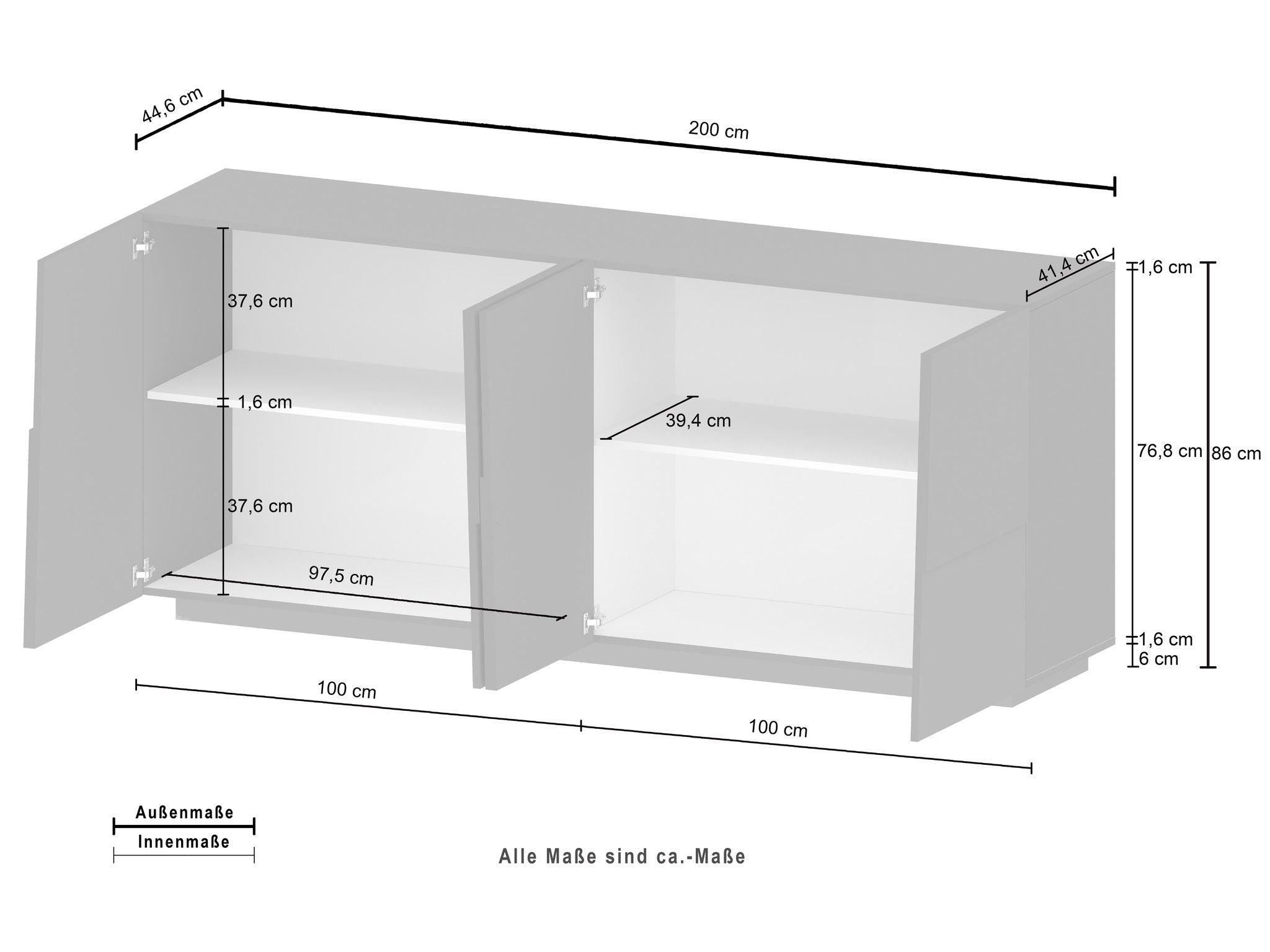 Credenza PONGO a 4 ante.