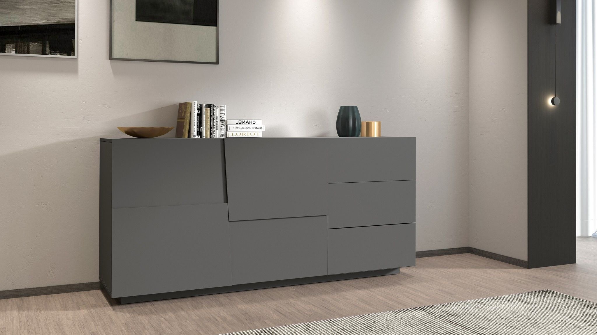 Credenza PONGO da 180 cm 2 ante e 3 cassetti.