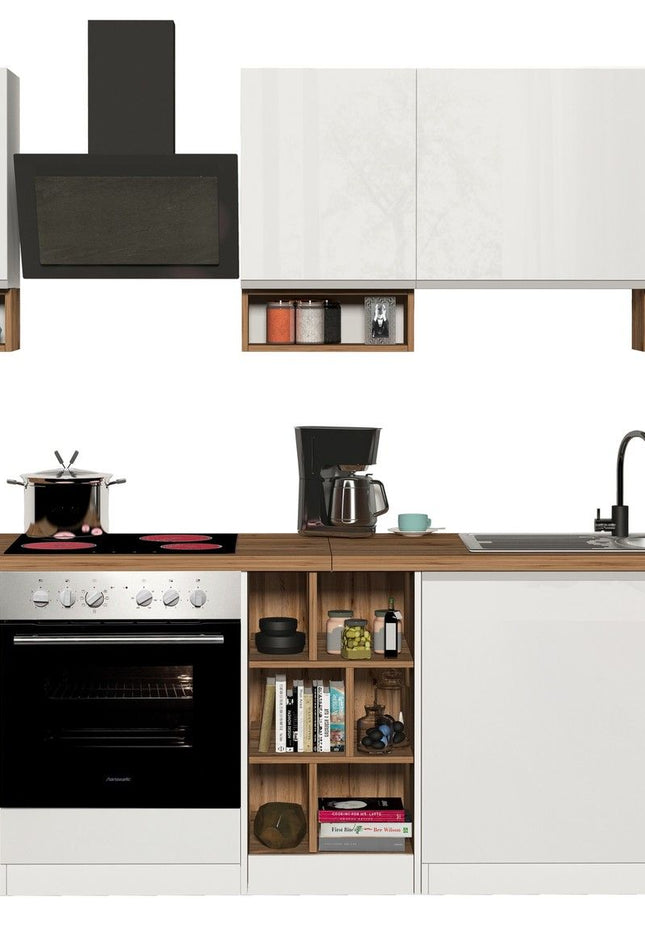 Cucina lineare SOLE da 256 cm, composizione 1