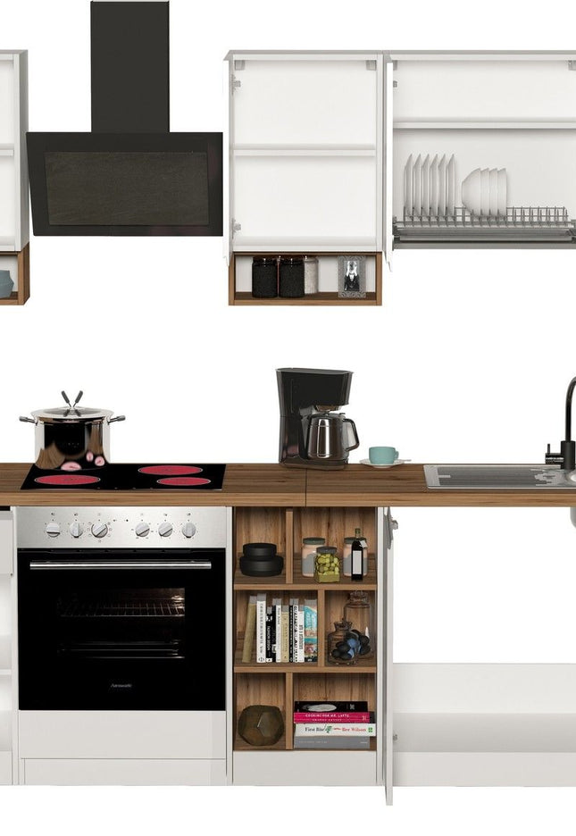 Cucina lineare SOLE da 256 cm, composizione 1
