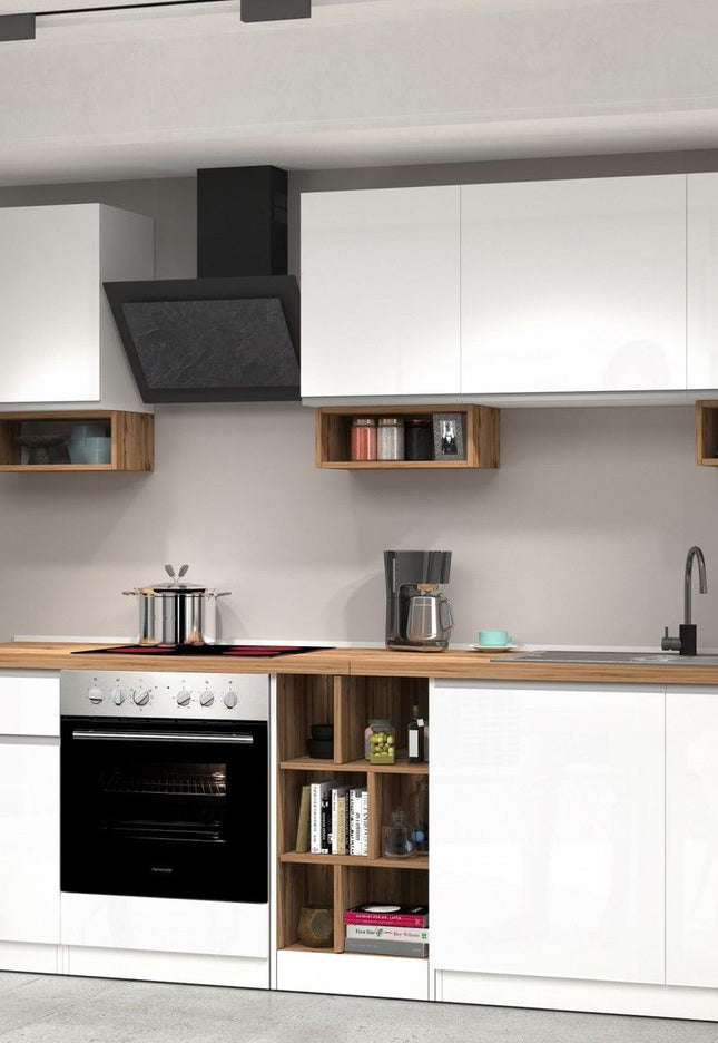Cucina lineare SOLE da 256 cm, composizione 1