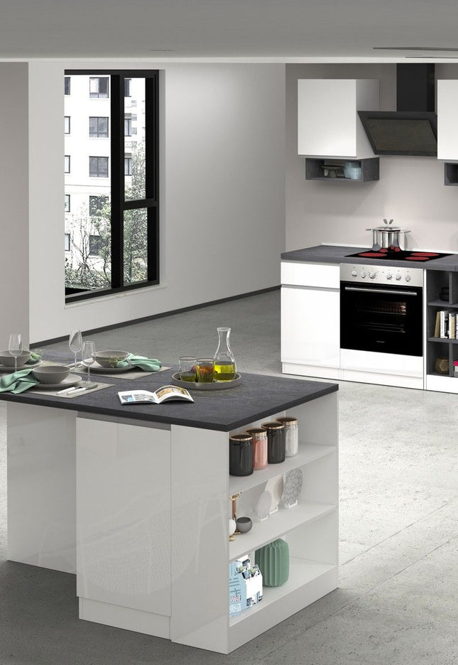 Cucina lineare SOLE da 256 cm, composizione 1
