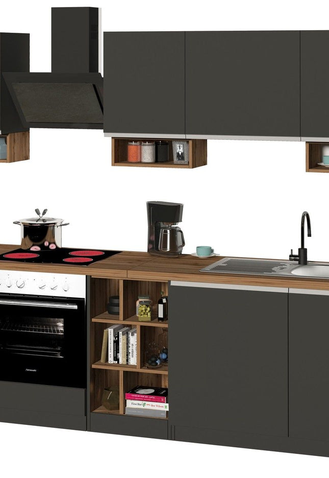 Cucina lineare SOLE da 256 cm, composizione 1.