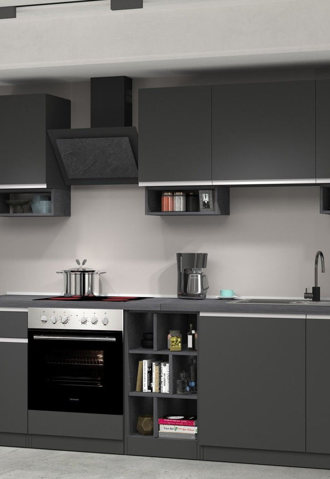 Cucina lineare SOLE da 256 cm, composizione 1.