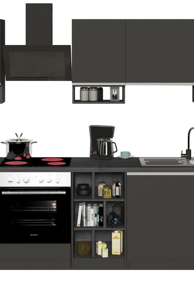 Cucina lineare SOLE da 256 cm, composizione 1.