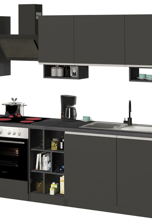 Cucina lineare SOLE da 256 cm, composizione 1.