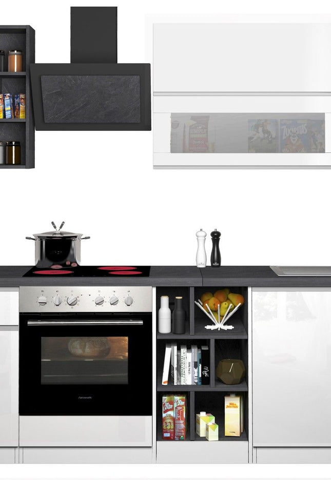 Cucina lineare SOLE 256 cm, composizione 3