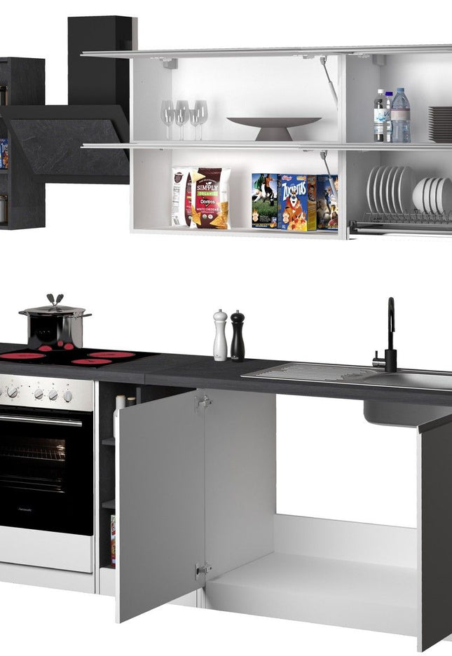 Cucina lineare SOLE 256 cm, composizione 3