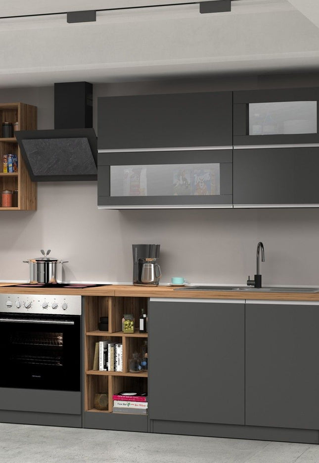 Cucina lineare SOLE 256 cm, composizione 3.