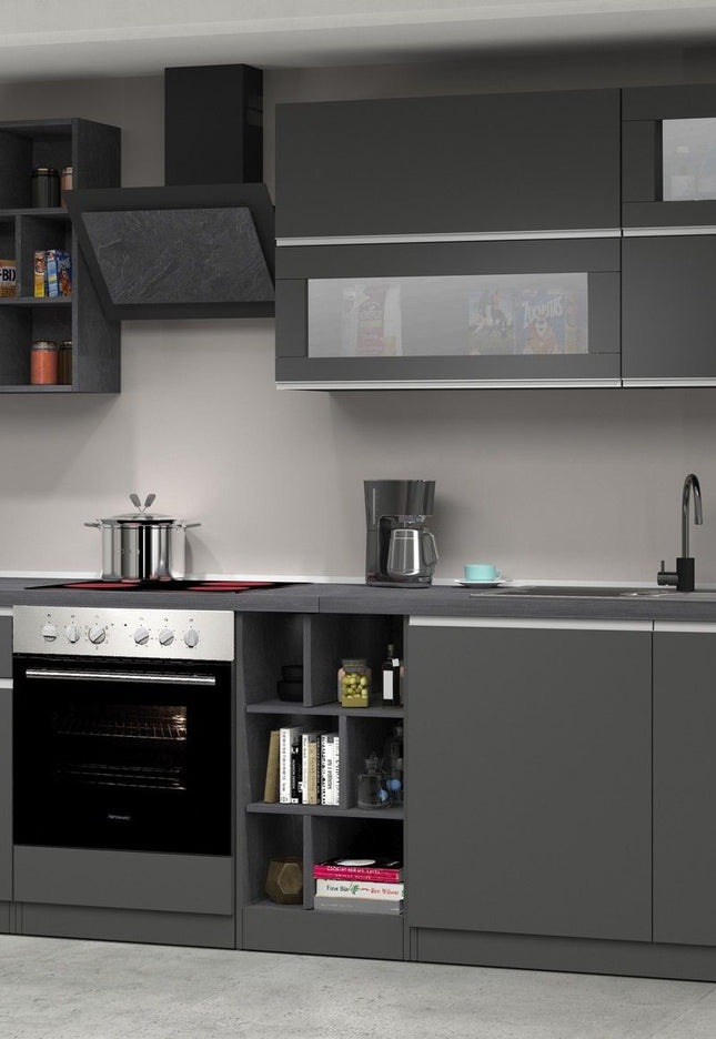 Cucina lineare SOLE 256 cm, composizione 3.