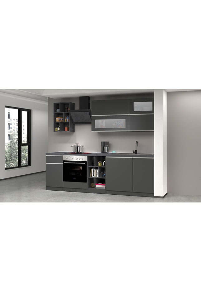Cucina lineare SOLE 256 cm, composizione 3.
