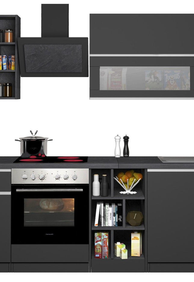 Cucina lineare SOLE 256 cm, composizione 3.