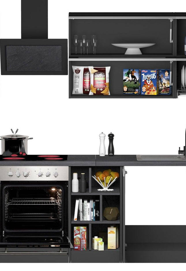Cucina lineare SOLE 256 cm, composizione 3.