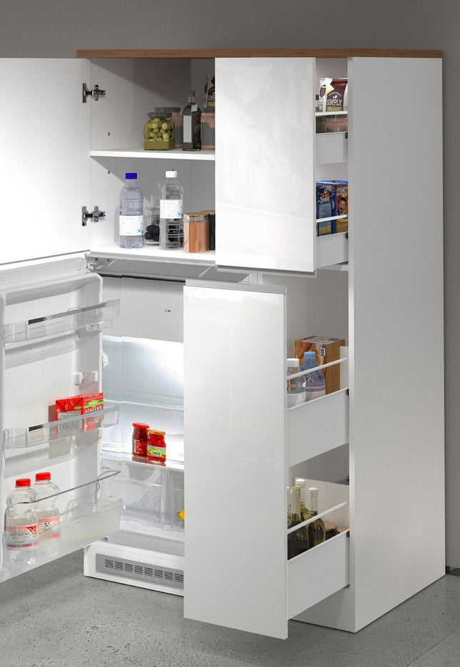 Set portaspezie e porta frigo SOLE - Glossy white / Matte white / Wotan Oak