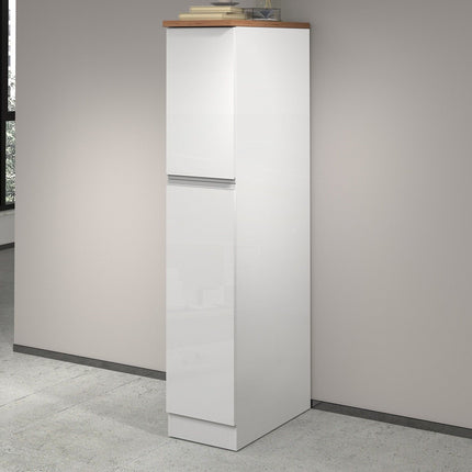Mobile portaspezie SOLE 165 - Glossy white / Matte white / Wotan Oak