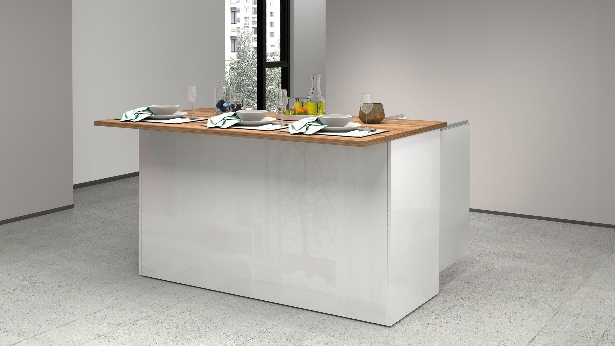 Isola SOLE 3 ante - Glossy white / Matte white / Wotan Oak