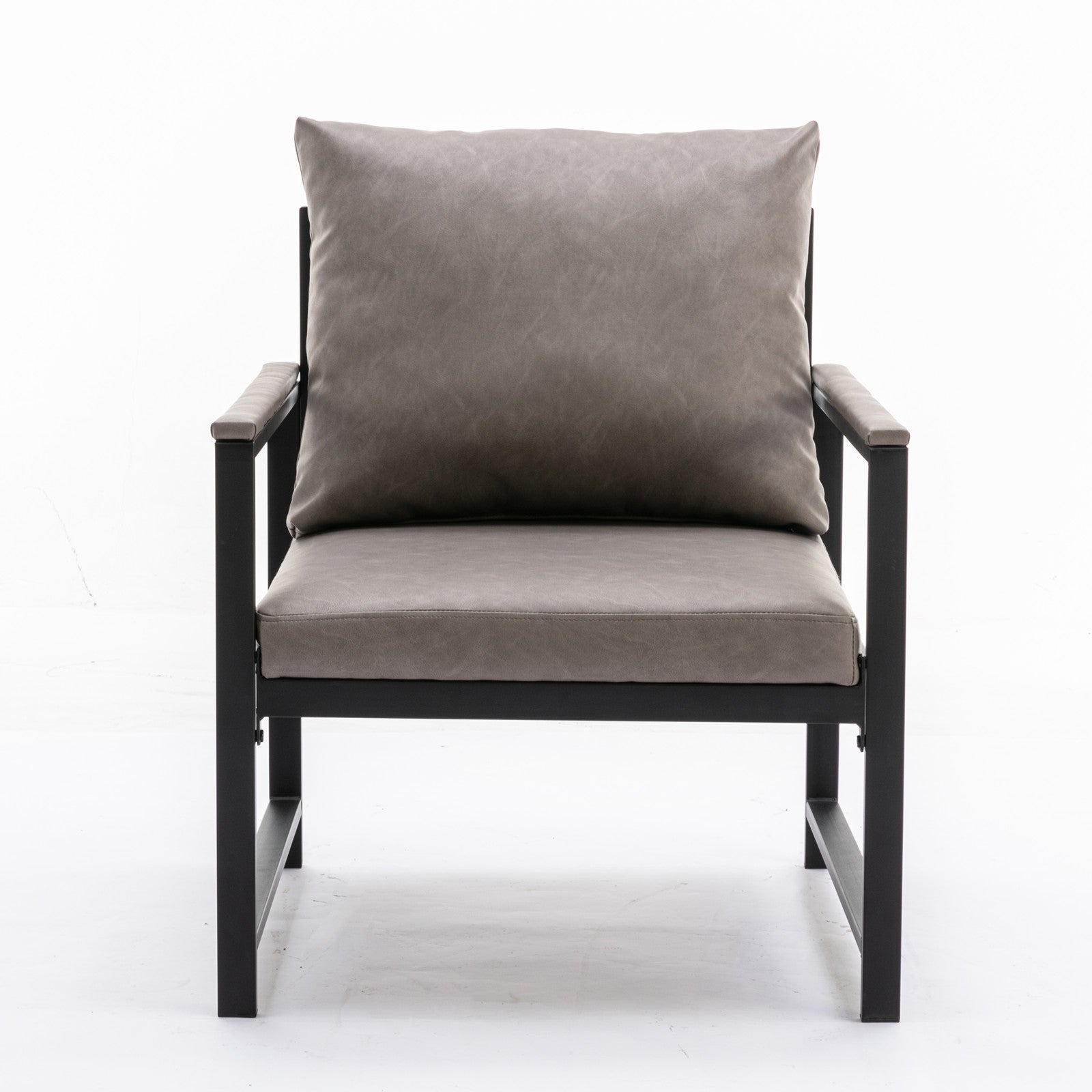 Poltrona Moderna Grigia Ecopelle