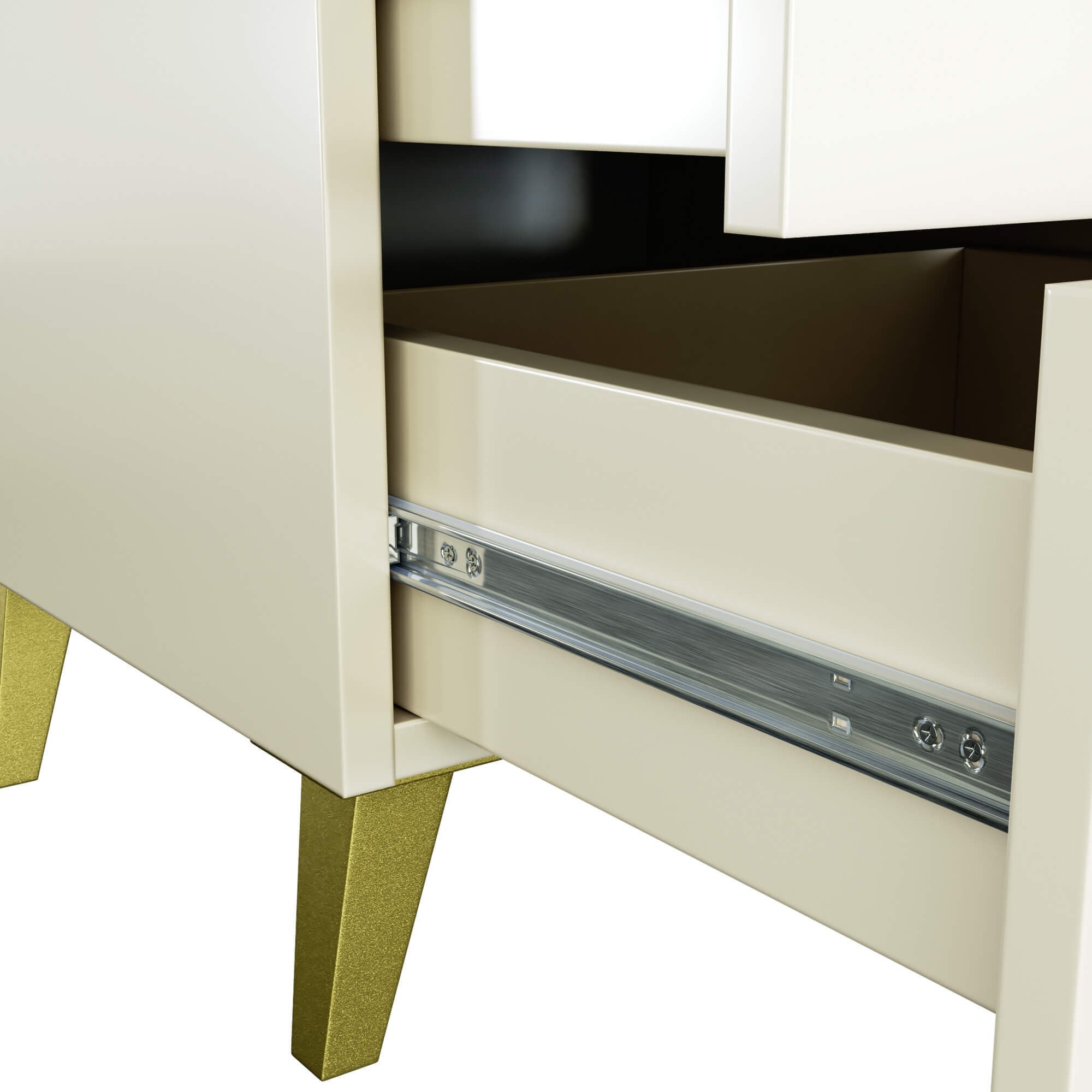 Comodino Nobile 40 cm 3 Cassetti – Cashmere e Oro