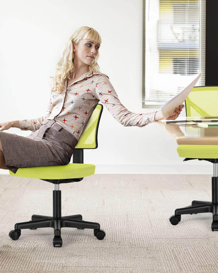 Armless Mesh Office Chair, Ergonomic Computer Desk Chair