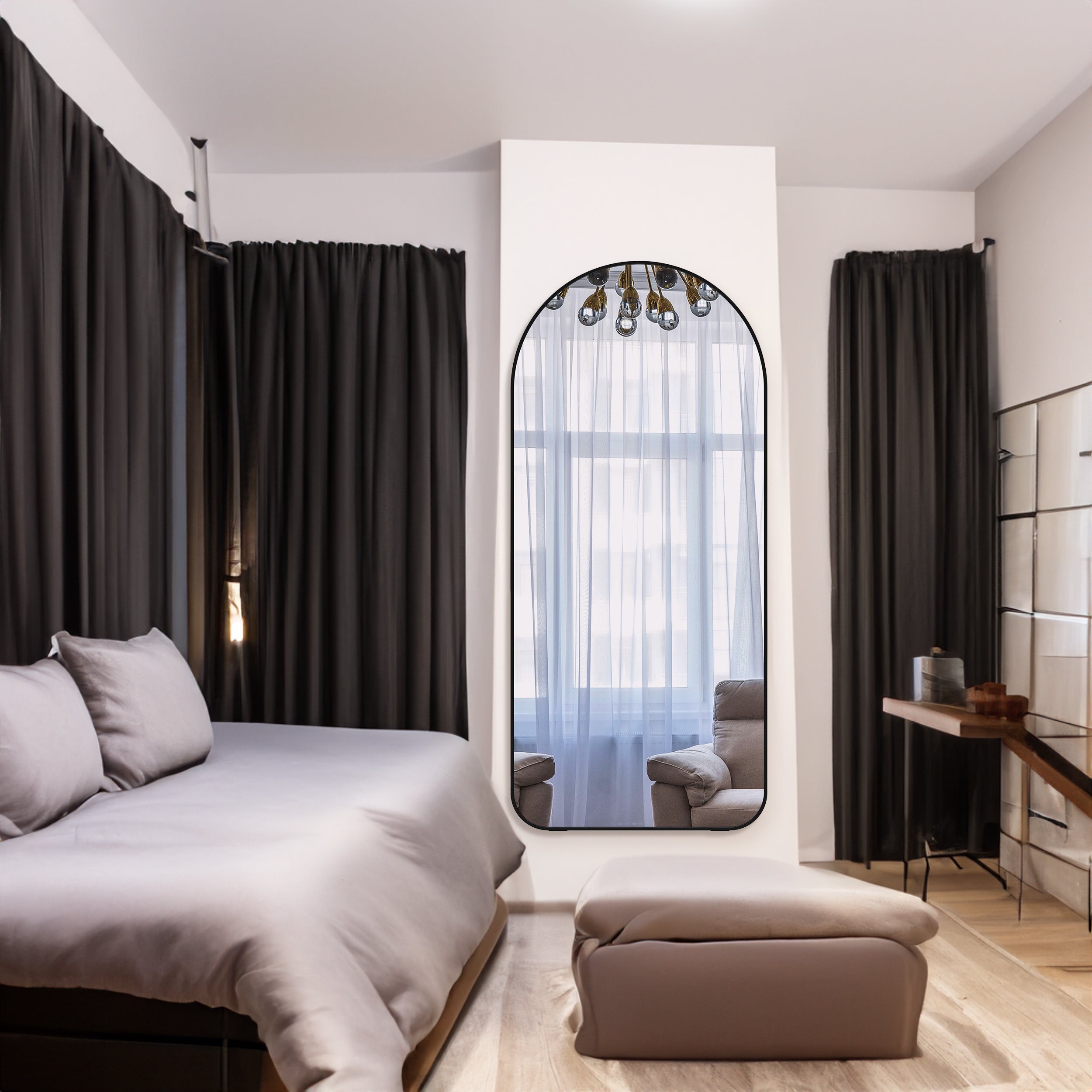 Specchio Arco 180x81cm Nero Corpo Intero