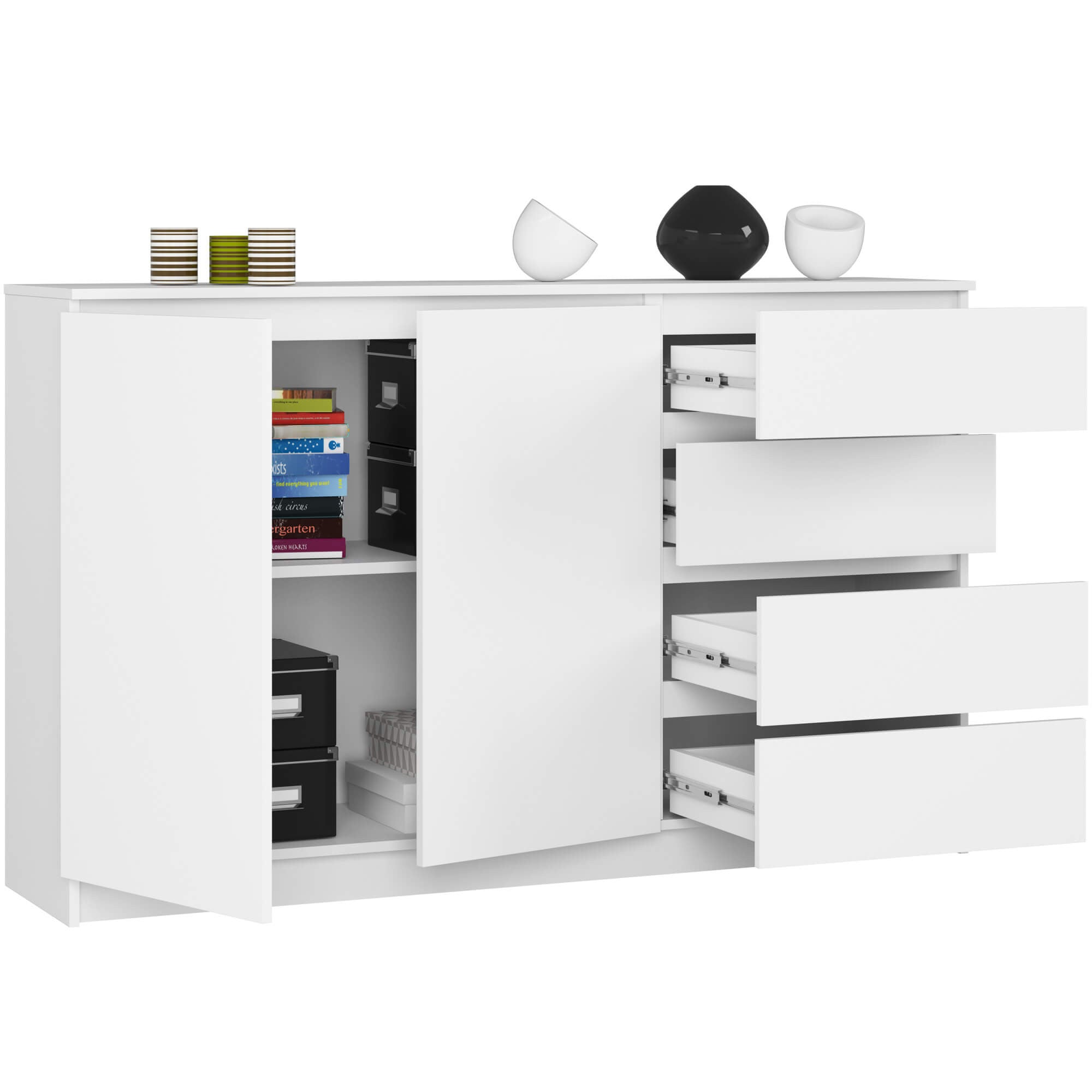 Credenza Linea 160 cm 4 Cassetti 2 Ante – Bianco