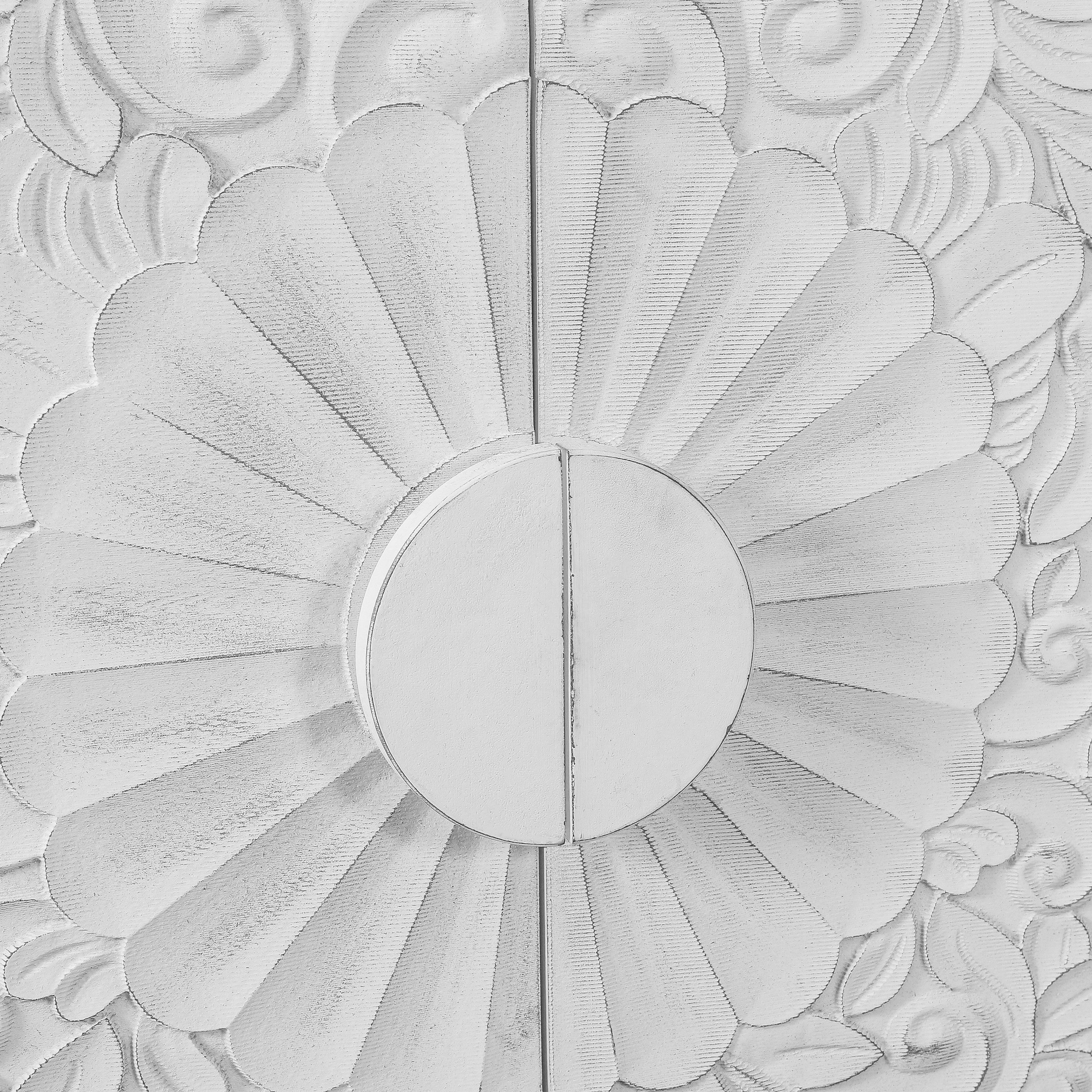 Mobile TV Vintage Bianco Porte Intagliate